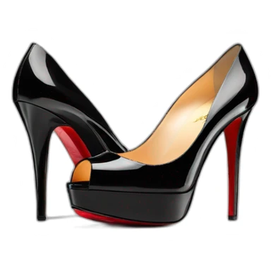 Louboutin Black patent Leather Lady Peep Toe Platform sticker
