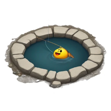 Fishing at the pothole in the road  sticker
