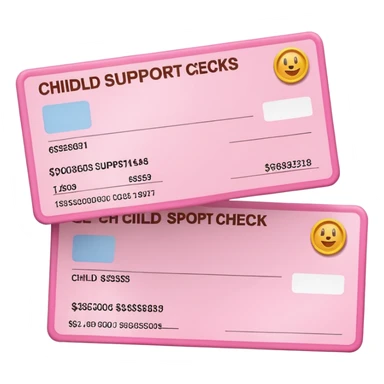 Pink child support payment
 sticker