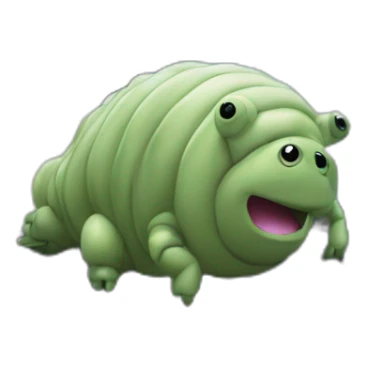 tardigrade writing code on a laptop sticker