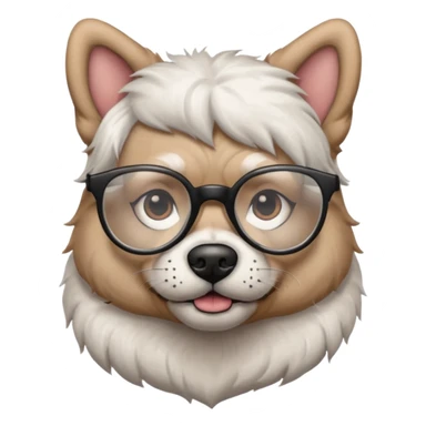 tattooed dog with heavy face tattooes and glassess, white sticker