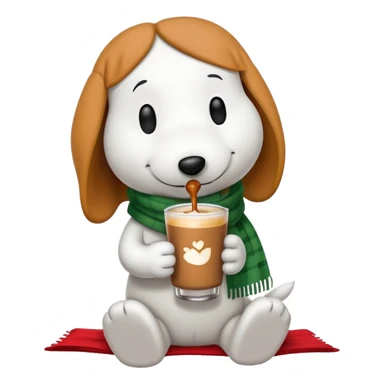 Snoopy drinking chai  sticker
