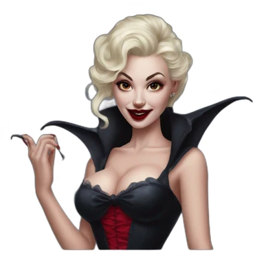 vampire pinup hyperrealistic sticker
