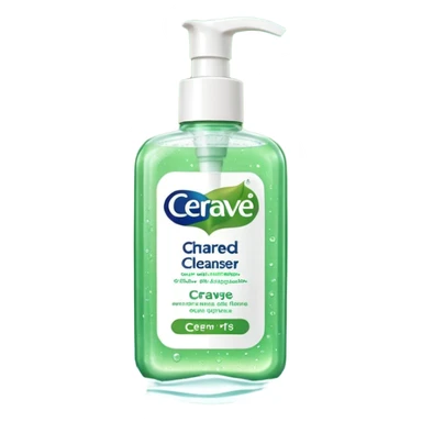 `CeraVe-shaped cleanser white rectangular pump bottle with soft green label CeraVe” stripe. Surrounded by floating water bubbles, glowing light particles, and a gentle green mist. Feels like a calm hydration spell in a bottle. Clean, glossy, emoji-style.`magical
 sticker