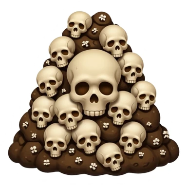 poop emoji with bones and skulls sticker