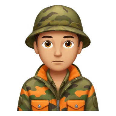 male hunter, alert expression sticker