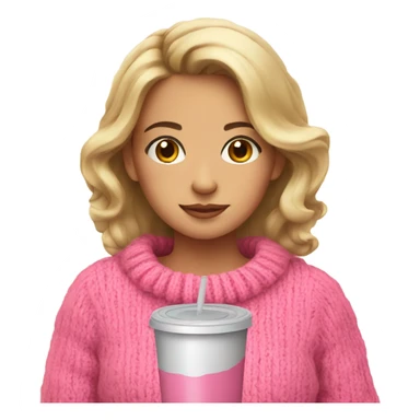 girl with pink sweater and cozy drink sticker