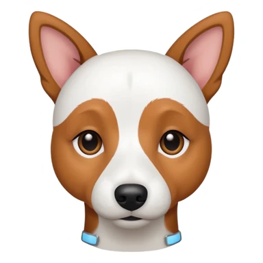 a fully white jack russell the size of a kelpie with light brown ears and a light brown patch on one eye sticker