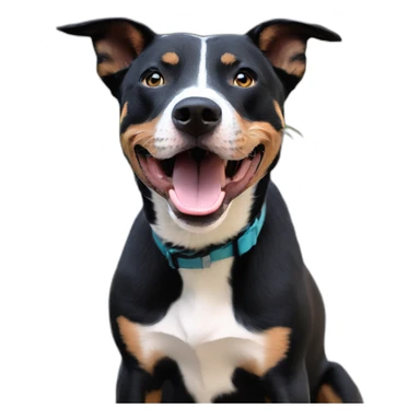 Black Australian cattle dog pitbull mix who is really excited you came home sticker