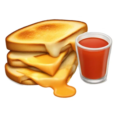 fancy grilled cheese sandwich with tomato soup sticker