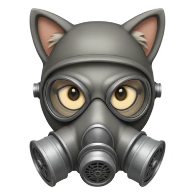 cat with gas masks sticker