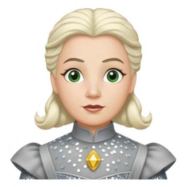 Servant Boq from the Wizard of Oz with white blonde hair, gray sequin outfit sticker