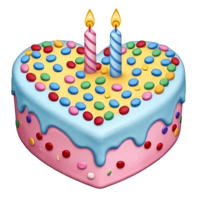 Heart Shaped Sprinkled Birthday Cake  sticker