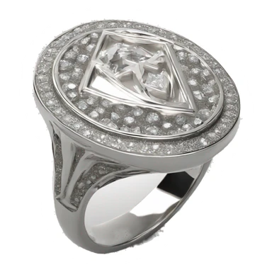 high detailled HD 4K Silver signet ring diamond jewellery bling bling sticker