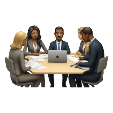 men and women work meeting at a table sticker