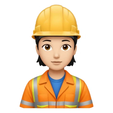 Electricity power employee at work with black hair sticker