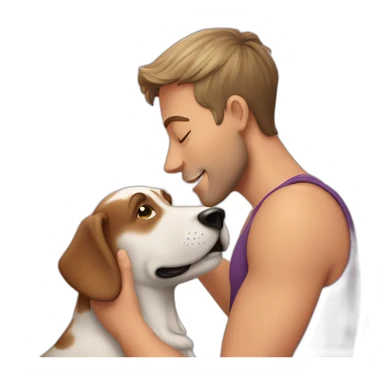 gay man kissing dog sticker