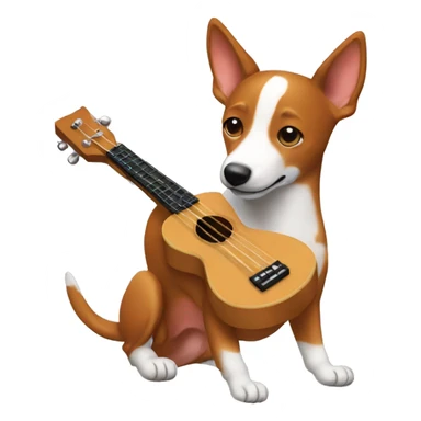 A basenji playing the ukulele sticker