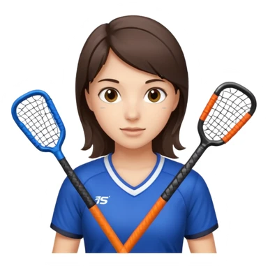 brunette girl playing field hockey sticker