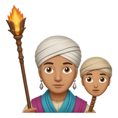 Man + turban + staff,Desert Nomads. sticker