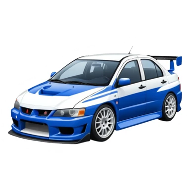 Mitsubishi lancer Evo viii blue and white sticker