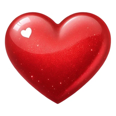 red heart with glitter effect sticker