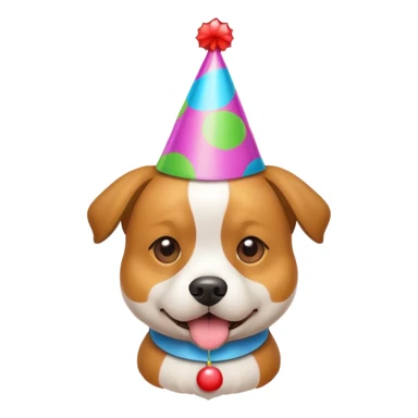 Dog with hat dancing on party sticker