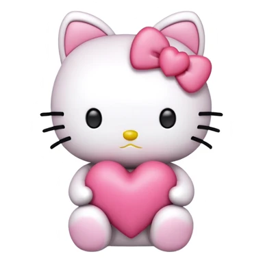 hello kitty with heart sticker