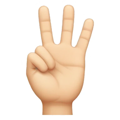 Hand holding three fingers up starting from thumb  sticker
