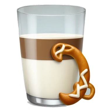 A glass of milk with a pretzel sticker