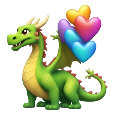 gragon with hearts abov it sticker