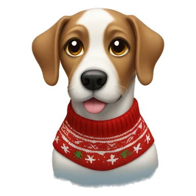 Dog wearing a christmas sweater  sticker