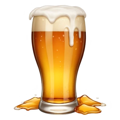 Broken beer glass spilled beer  sticker