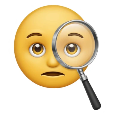 serious emoji with magnifying glass and black background sticker
