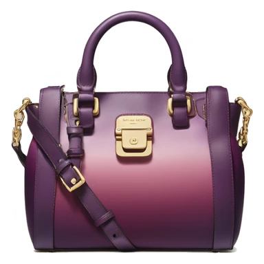 Realistic isolated plum purple to wine color ombre michael kors satchel purse without a strap.  sticker