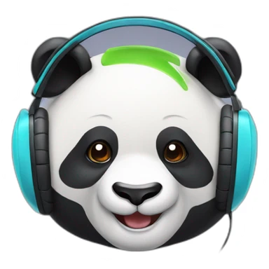 Smiling Panda playing eSport avec un casque et micro eSport  sticker