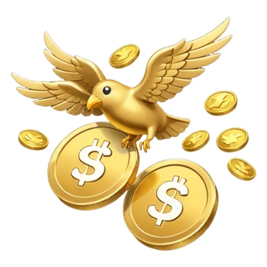 coins fly sticker