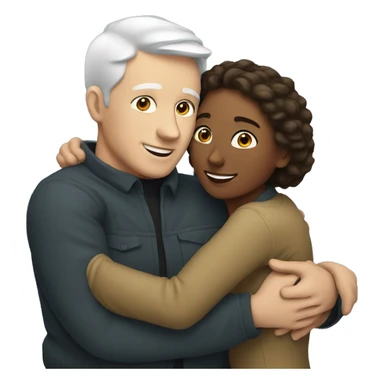 White man and woman hugging  sticker