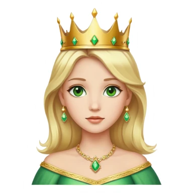 beautiful princess with blonde hair and striking green eyes wearing a crown sticker