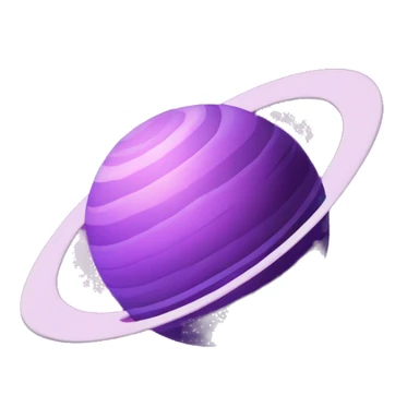 heart shape purple saturn planet sticker