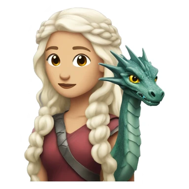 Daenerys Targaryen with a dragon sticker