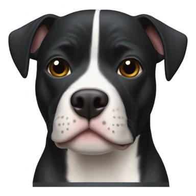 black pitbull terrier mix with a white stripe sticker