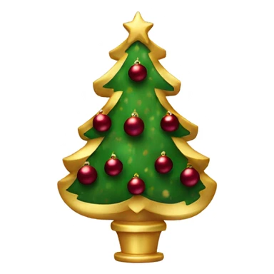 Christmas tree with gold and maroon ornaments  sticker