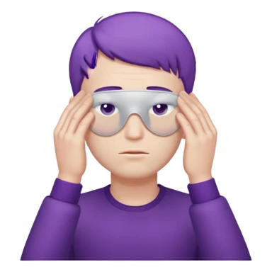 men with purple short hair which cover eyes sticker