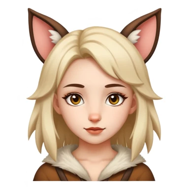 therian girl with animal ears and features sticker