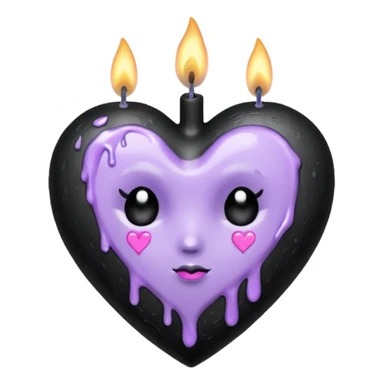 pastel goth heart with lavender candle sticker