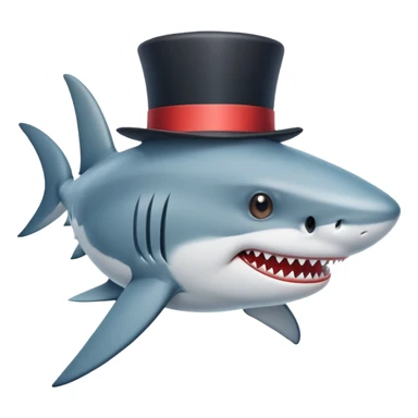shark with tophat sticker