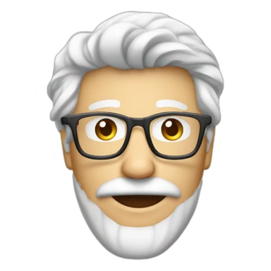 Gere um emoji de um professor jovem branco, loiro, com cabelos curtos e olhos azuis, segurando um iphone e com um quadro branco ao fundo. sticker