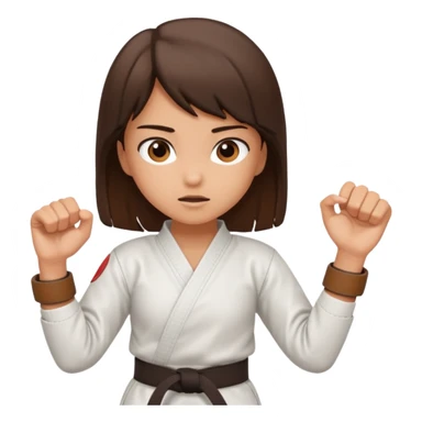Karate Brunette girl whit brown or black belt that practice sticker