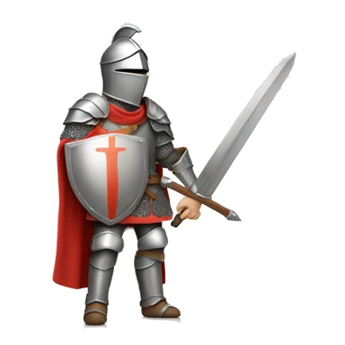 knight in armor wielding sword and shield sticker